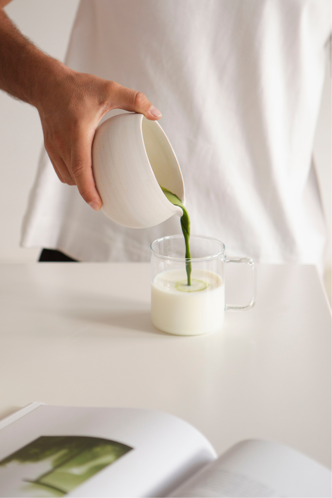 Matcha Schale mit Ausguss (Farbe Milk)